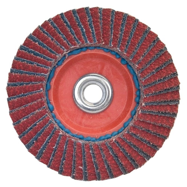 Norton Co Red Head Flap Disc, R61/R822, Type 27, 4-1/2 x 5/8-11, Grit: 60, Ceramic Alumina/Zirconia Alumina 636425-36148 - main